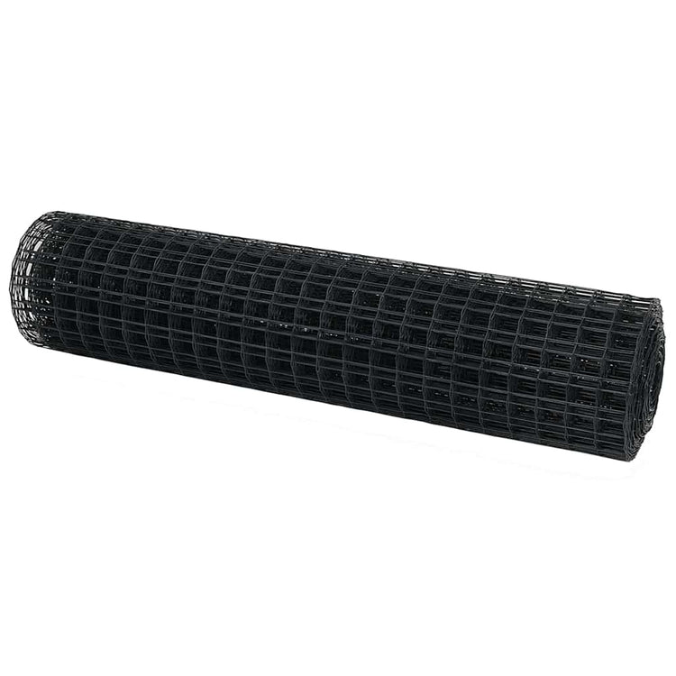 Vidaxl euro hek 1,4 x 10 m pvc-gecoat ijzer grijs