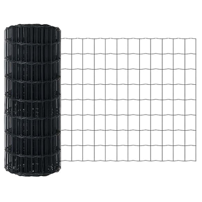Vidaxl euro hek grijs 0.6 x 10 m pvc-gecoat ijzer