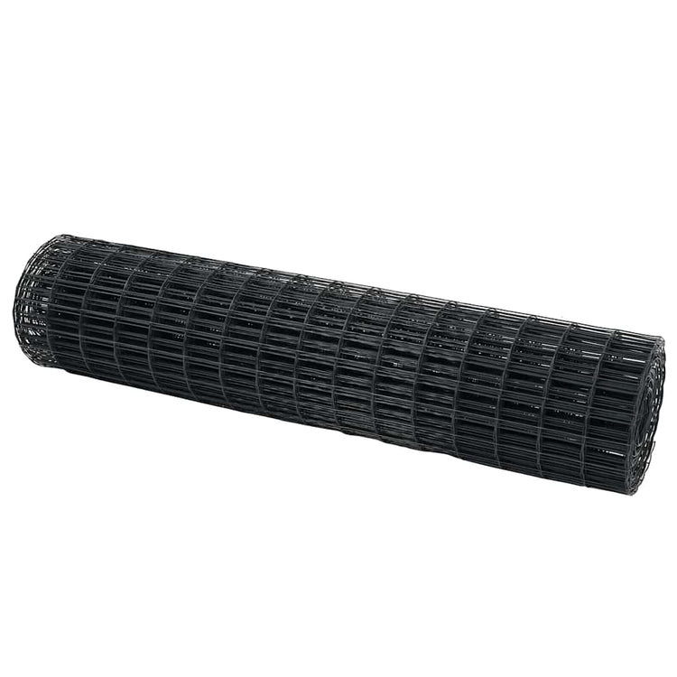Vidaxl euro hek 1,4 x 10 m pvc-gecoat ijzer grijs