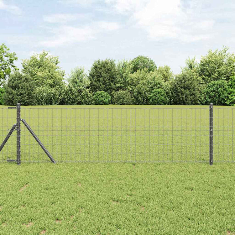 Vidaxl euro hek 0,6 x 10 m pvc-gecoat ijzer grijs