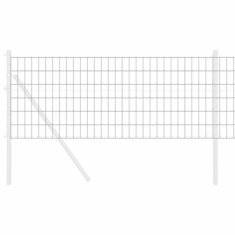 Vidaxl euro hek 0,8 x 10 m pvc-gecoat ijzer grijs