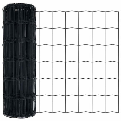 Vidaxl euro hek grijs 0,4 x 10 m pvc-gecoat ijzer