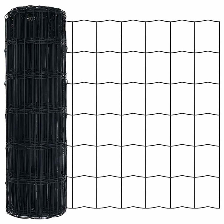 Vidaxl euro hek 0,4 x 10 m pvc-gecoat ijzer grijs