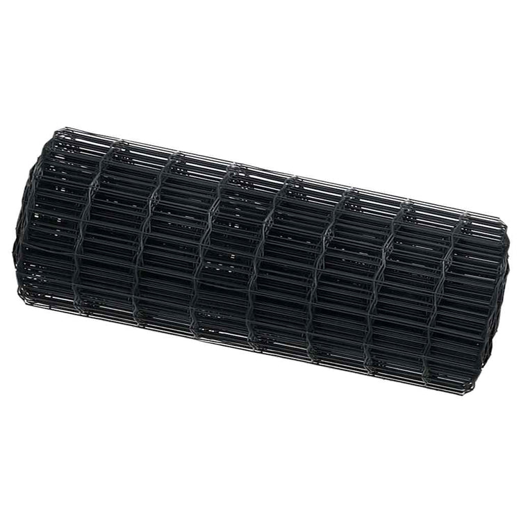 Vidaxl euro hek 0,6 x 10 m pvc-gecoat ijzer grijs