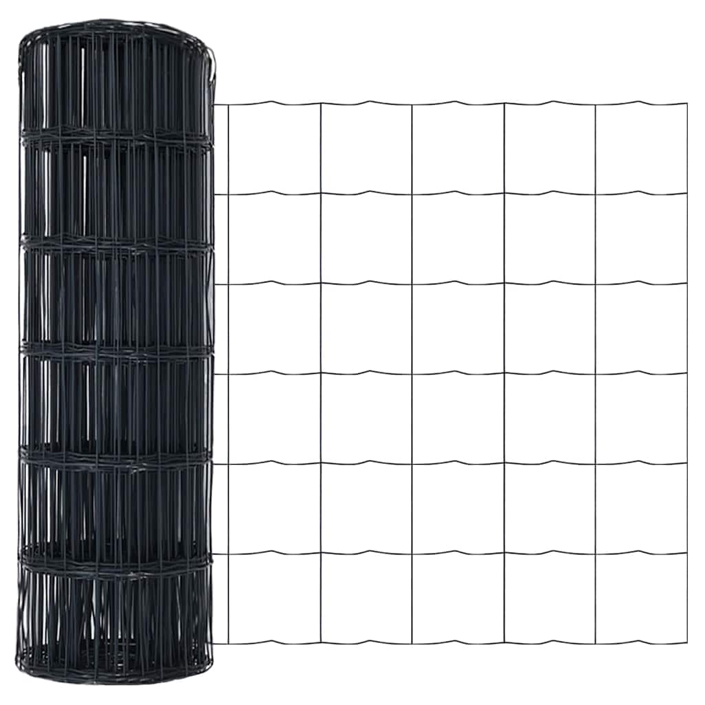 Vidaxl euro hek grijs 0,4 x 10 m pvc-gecoat ijzer