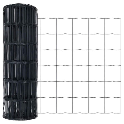 Vidaxl euro hek grijs 0,4 x 10 m pvc-gecoat ijzer
