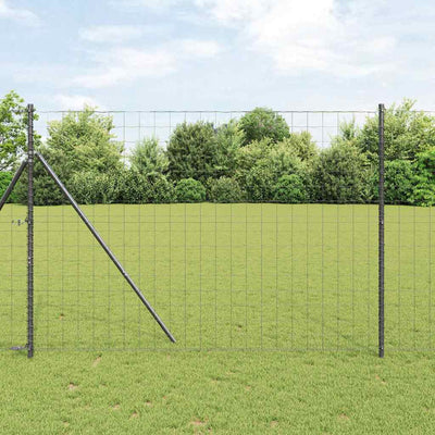 Vidaxl euro hek grijs 1,6 x 10 m pvc-gecoat ijzer