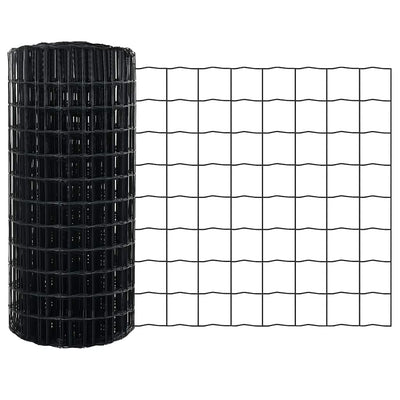 Vidaxl euro hek grijs 0,8 x 25 m pvc-gecoat ijzer