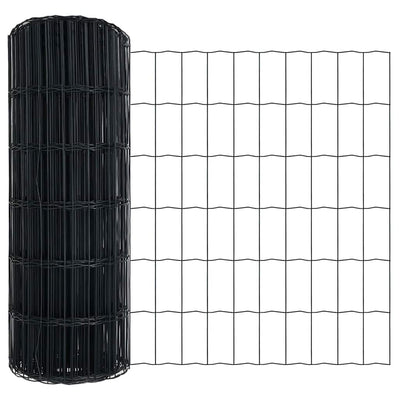 Vidaxl euro hek grijs 0,4 x 50 m pvc-gecoat ijzer