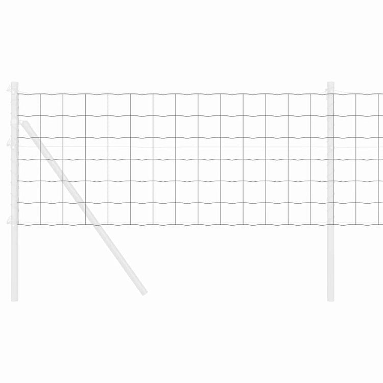 Vidaxl euro hek 0,4 x 50 m pvc-gecoat ijzer grijs