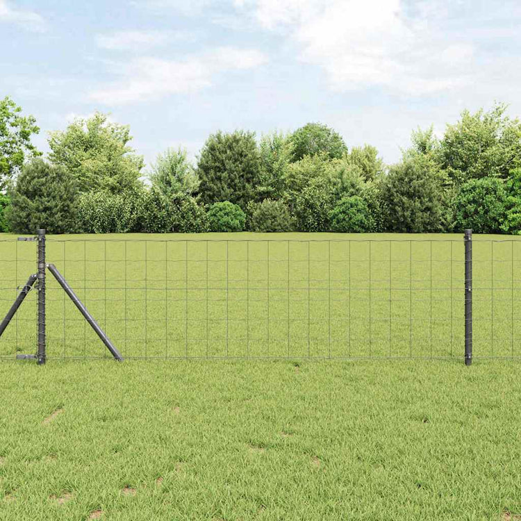 Vidaxl euro hek 0,6 x 50 m pvc-gecoat ijzer grijs
