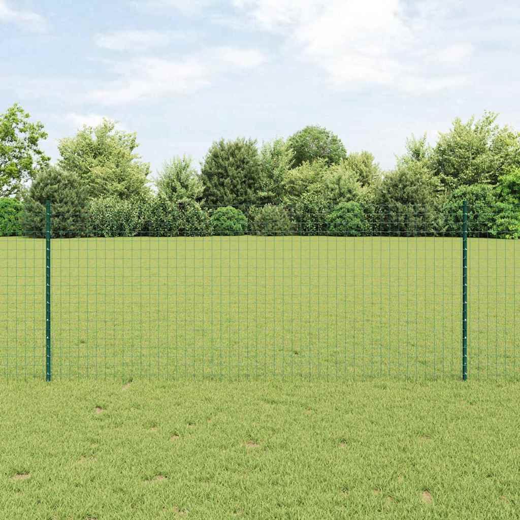 Vidaxl afrasteringspaal 22 pcs groen 140 cm staal