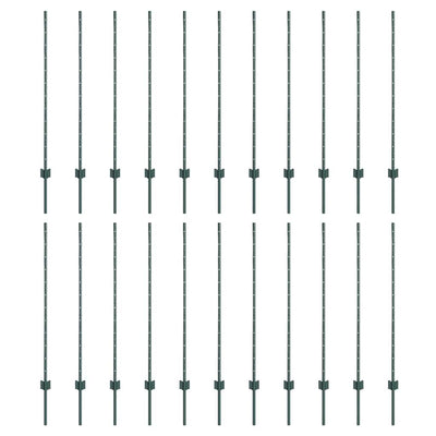Vidaxl afrasteringspaal 22 pcs groen 160 cm staal
