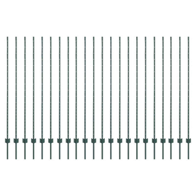 Vidaxl afrasteringspaal 22 pcs groen 200 cm staal