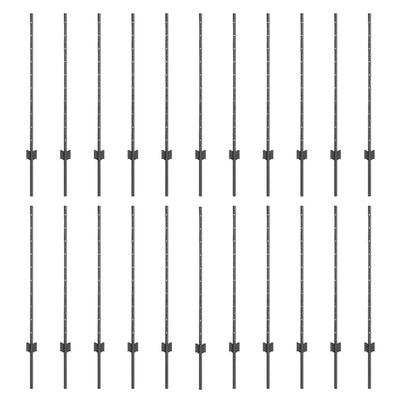 Vidaxl afrasteringspaal 22 pcs grijs 140 cm staal