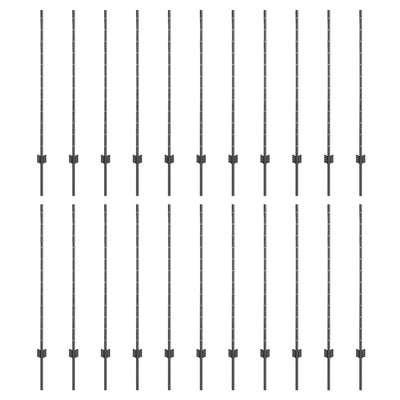 Vidaxl afrasteringspaal 22 pcs grijs 160 cm staal