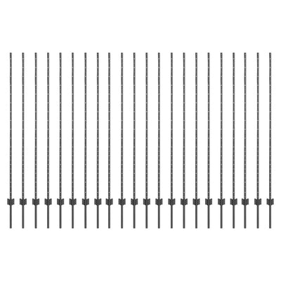 Vidaxl afrasteringspaal 22 pcs grijs 200 cm staal
