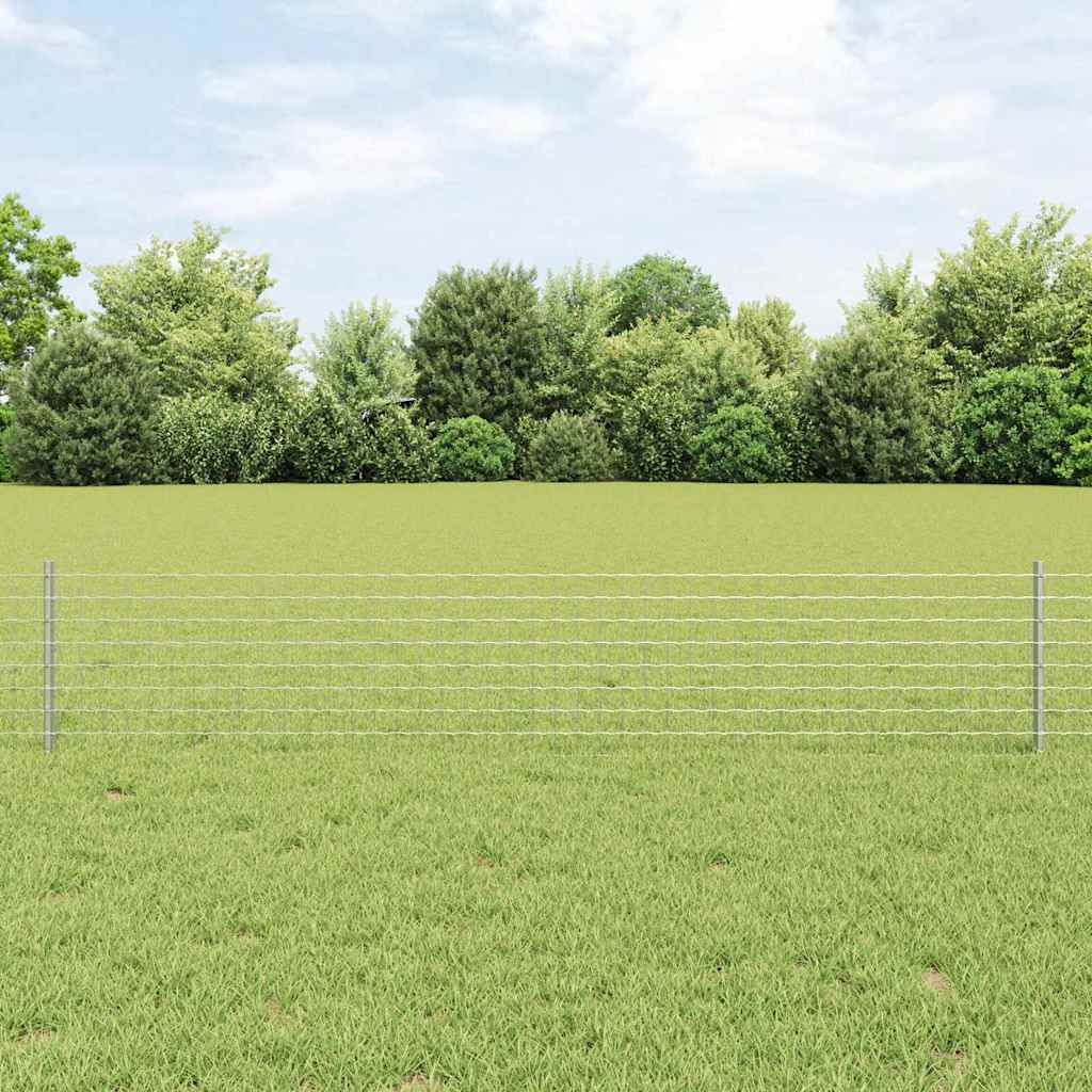 Vidaxl afrasteringspaal 44 pcs zilver 80 cm staal