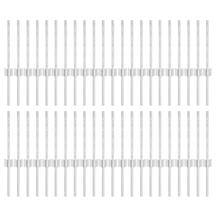Vidaxl afrasteringspaal 44 pcs zilver 80 cm staal