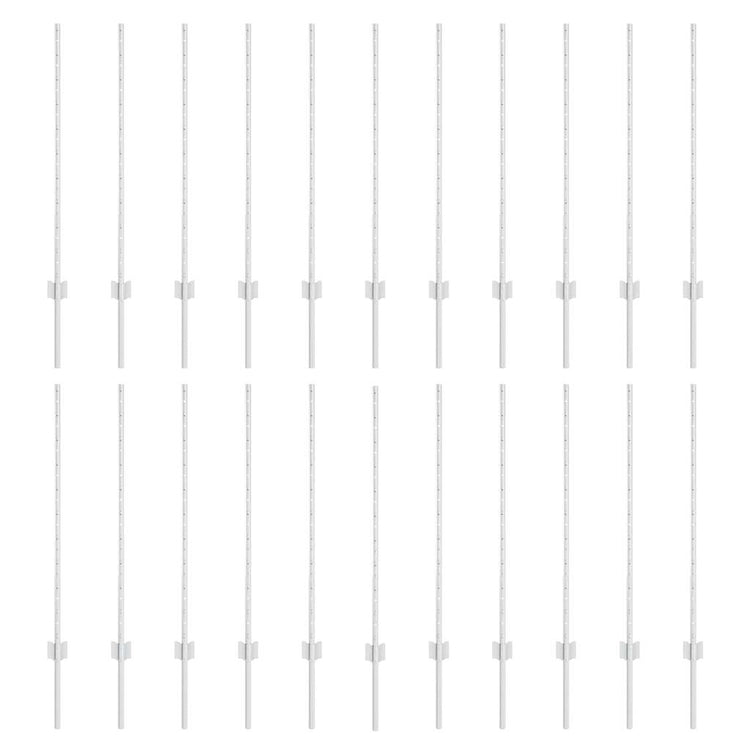 Vidaxl afrasteringspaal 22 pcs zilver 140 cm staal