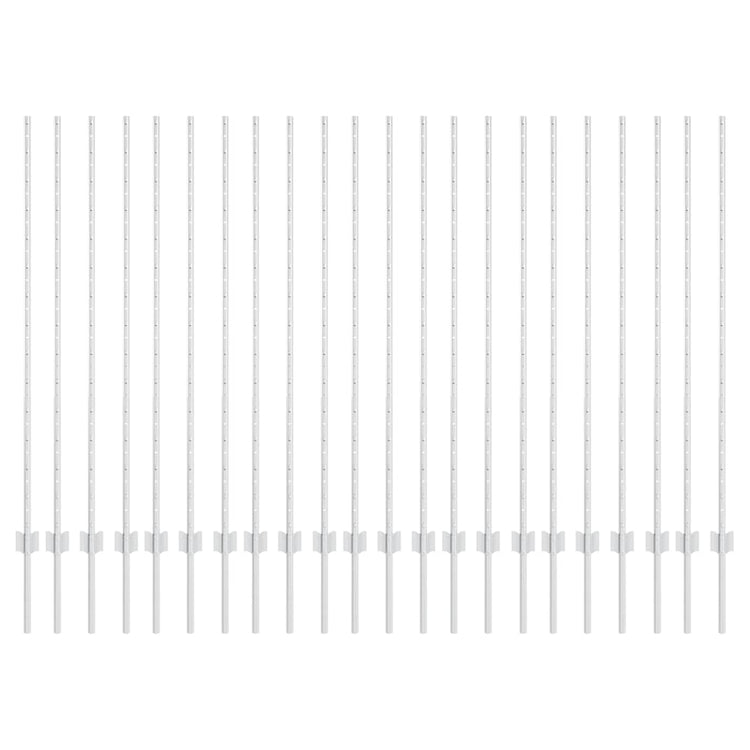 Vidaxl afrasteringspaal 22 pcs zilver 180 cm staal