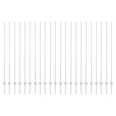 Vidaxl afrasteringspaal 22 pcs zilver 200 cm staal