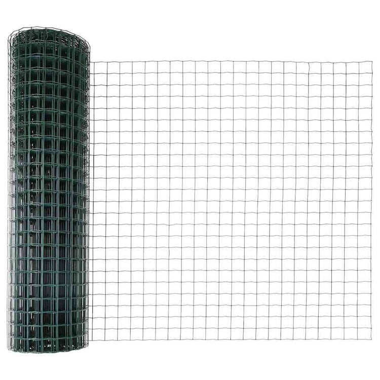Vidaxl euro-hek met palen 10 x 1 m pvc-coated staal groen mesh