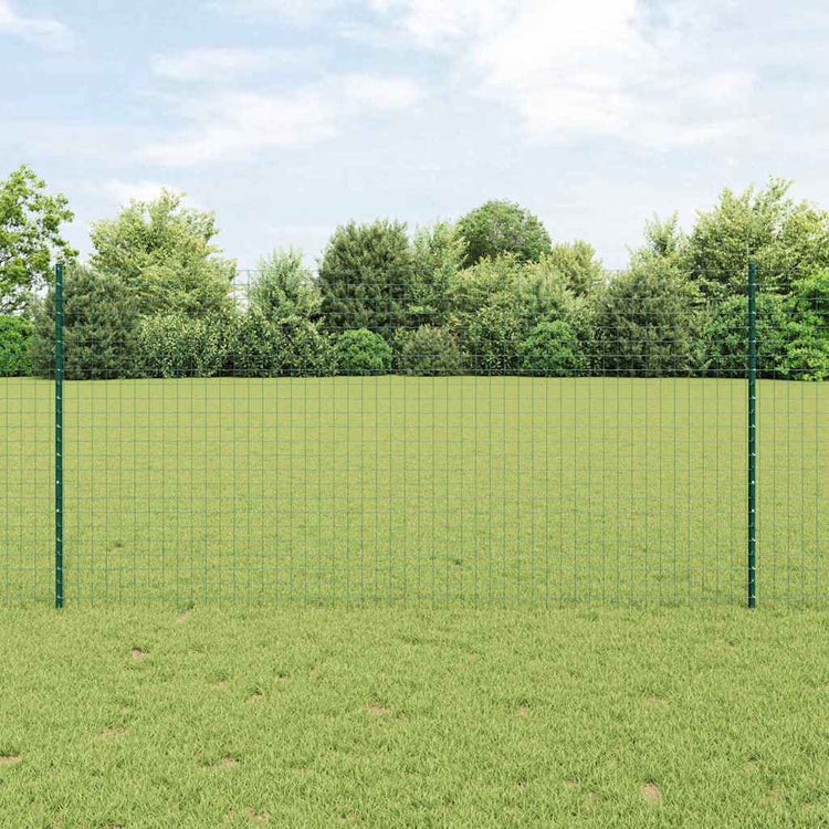 Vidaxl euro-hek met palen 10 x 1,2 m pvc-coated staal groen mesh