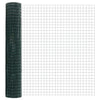 Vidaxl hek met paal groen 1,5 x 10 m staal en pvc