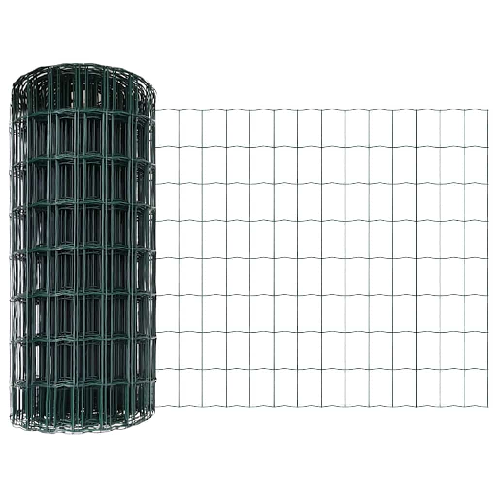Vidaxl hek met paal groen 0,6 x 10 m staal en pvc