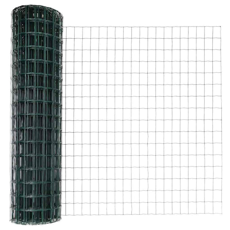 Vidaxl euro-hek met palen 10 x 1,2 m pvc-coated staal groen mesh
