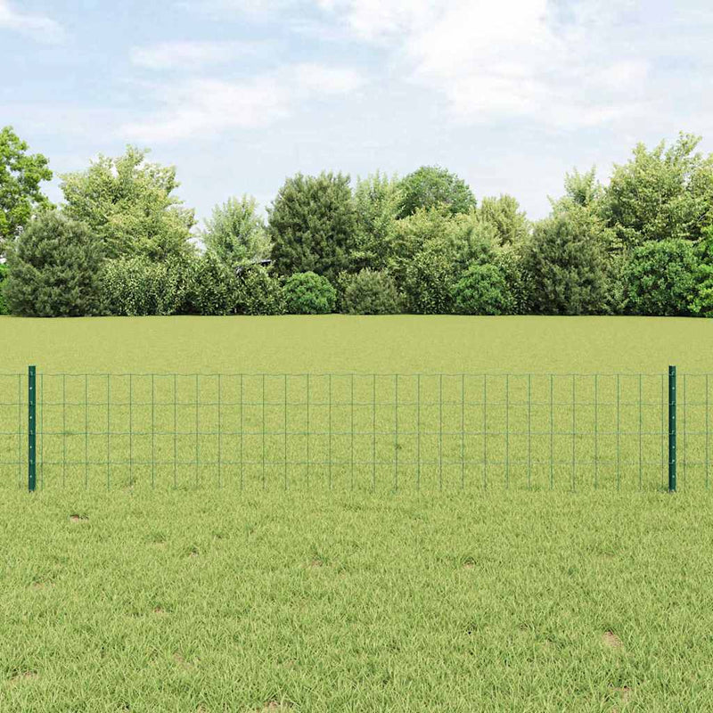 Vidaxl euro-hek met palen 10 x 0,4 m pvc-coated staal groen mesh