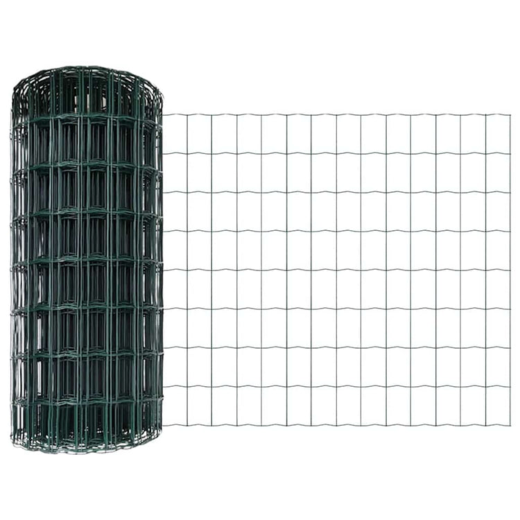 Vidaxl euro-hek met palen 10 x 0,6 m pvc-coated staal groen mesh