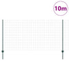 Vidaxl hek met paal groen 1,2 x 10 m staal en pvc