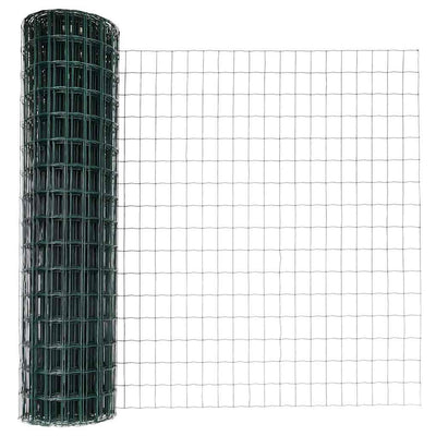Vidaxl hek met paal groen 1,4 x 10 m staal en pvc
