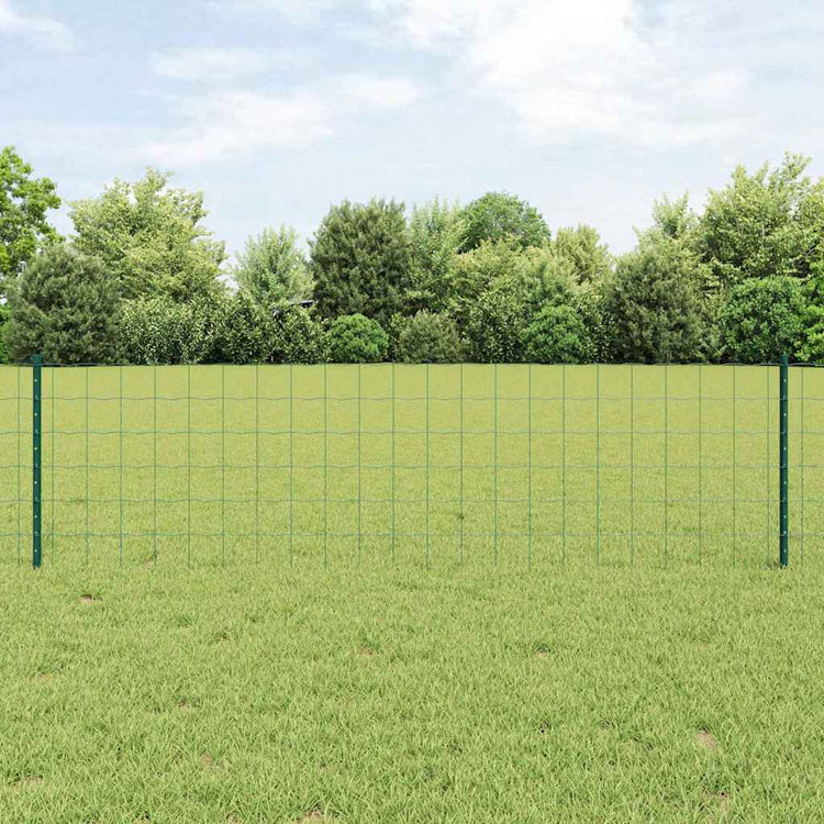 Vidaxl euro-hek met palen 10 x 0,6 m pvc-coated staal groen mesh