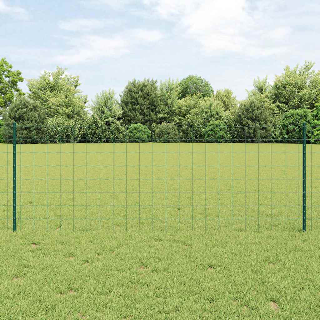 Vidaxl euro-hek met palen 10 x 0,8 m pvc-coated staal groen mesh