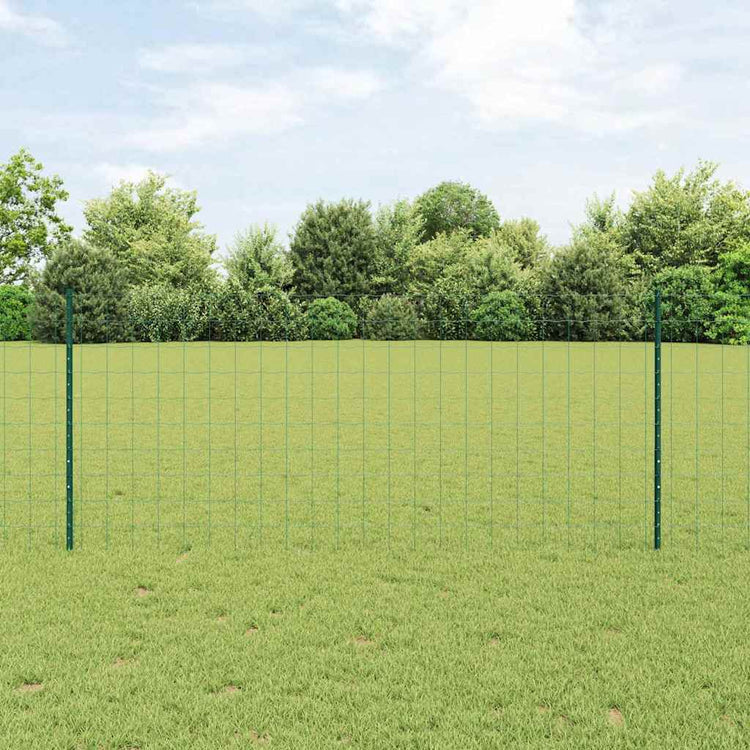 Vidaxl euro-hek met palen 10 x 1 m pvc-coated staal groen mesh
