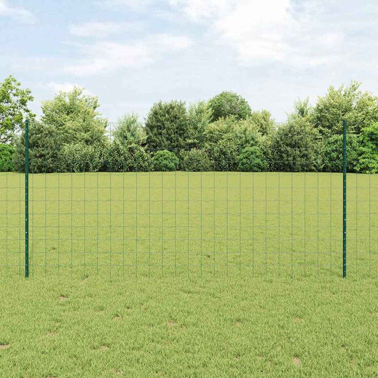Vidaxl euro-hek met palen 10 x 1,2 m pvc-coated staal groen mesh