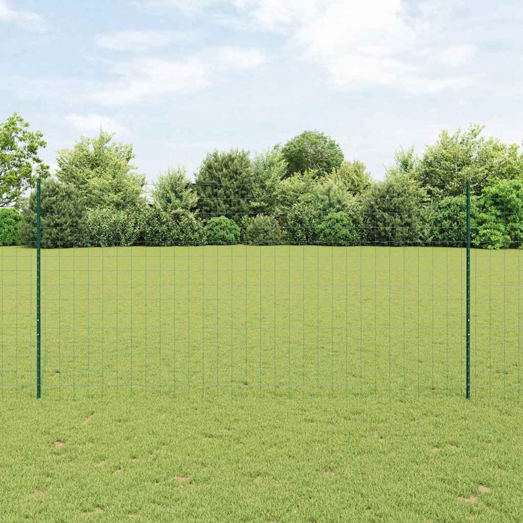 Vidaxl euro-hek met palen 10 x 1,6 m pvc-coated staal groen mesh