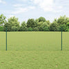 Vidaxl hek met paal groen 1 x 25 m staal en pvc