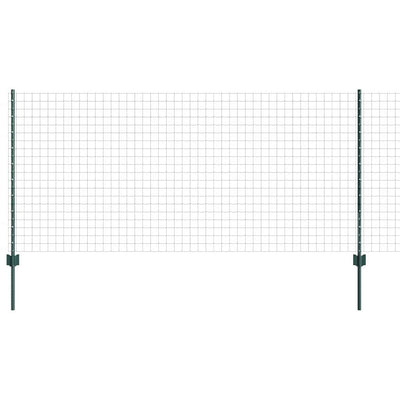 Vidaxl hek met paal groen 1 x 25 m staal en pvc