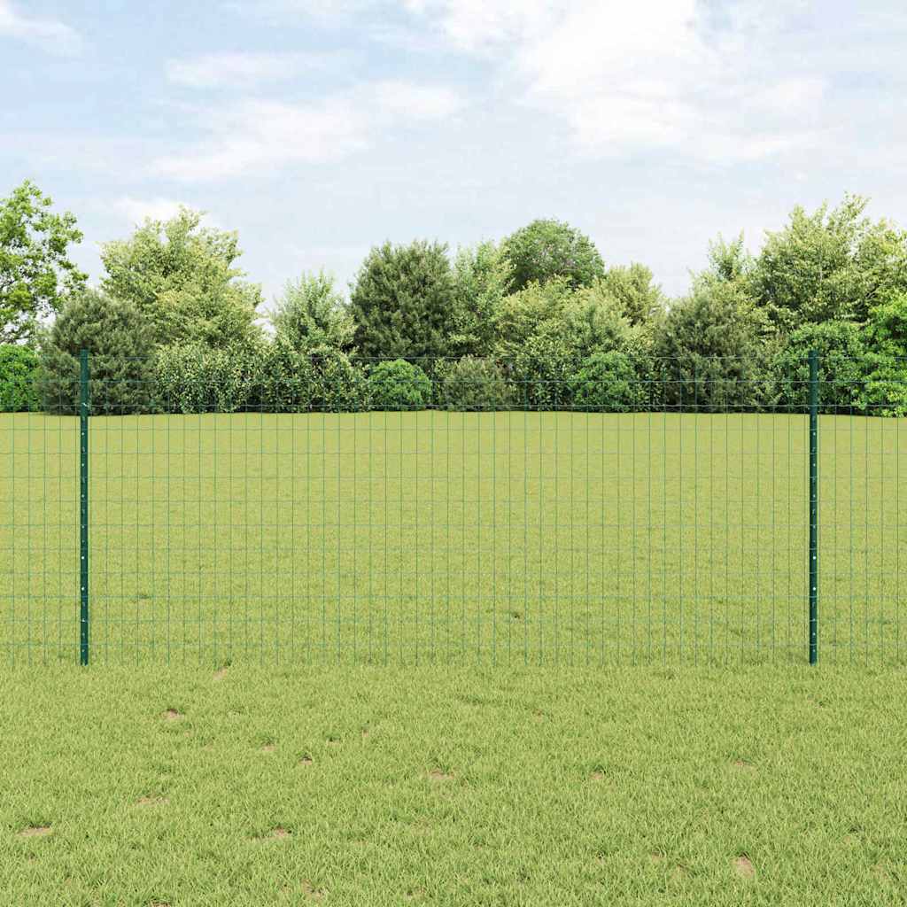 Vidaxl euro-hek met palen 25 x 1 m pvc-coated staal groen mesh