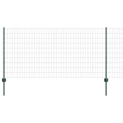 Vidaxl hek met paal groen 1 x 25 m staal en pvc