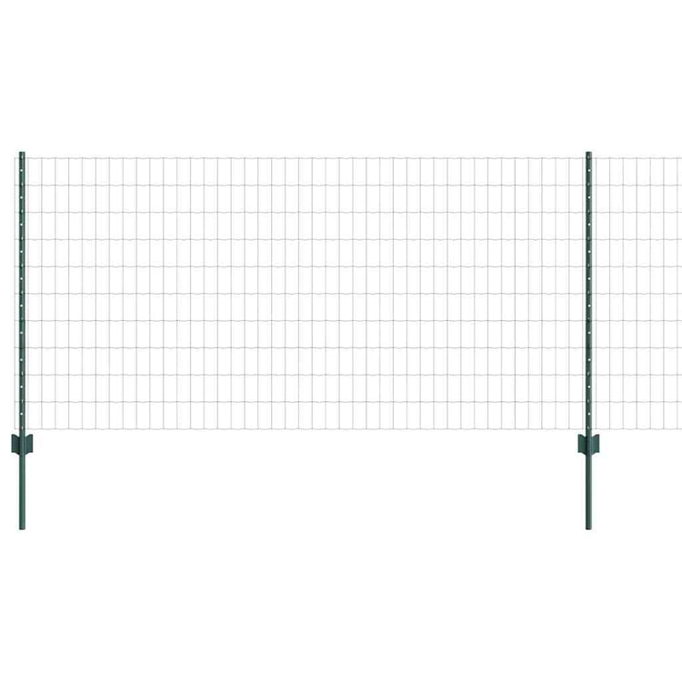 Vidaxl euro-hek met palen 25 x 1 m pvc-coated staal groen mesh