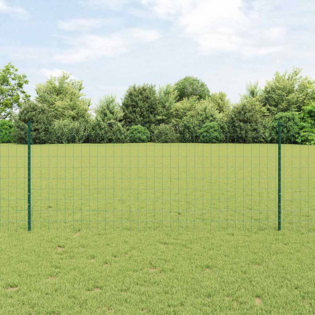 Vidaxl euro-hek met palen 25 x 1 m pvc-coated staal groen mesh