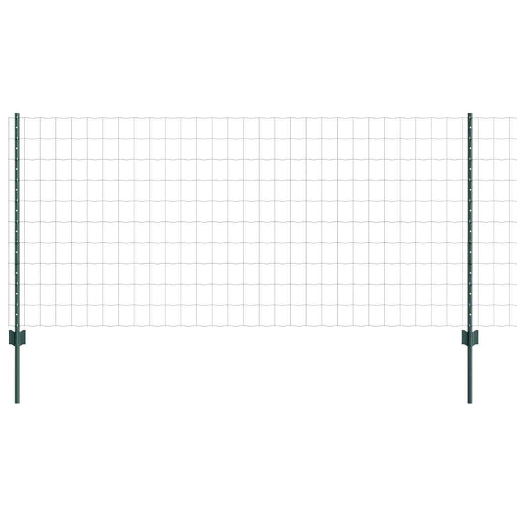 Vidaxl euro-hek met palen 25 x 1 m pvc-coated staal groen mesh