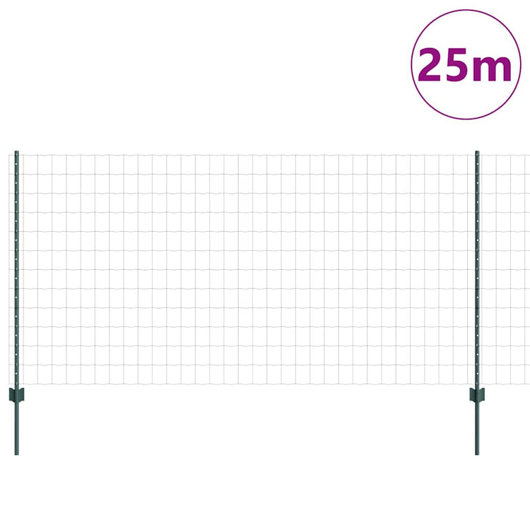 Vidaxl euro-hek met palen 25 x 1,2 m pvc-coated staal groen mesh