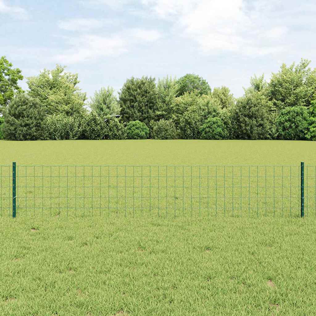 Vidaxl euro-hek met palen 10 x 0,4 m pvc-coated staal groen mesh