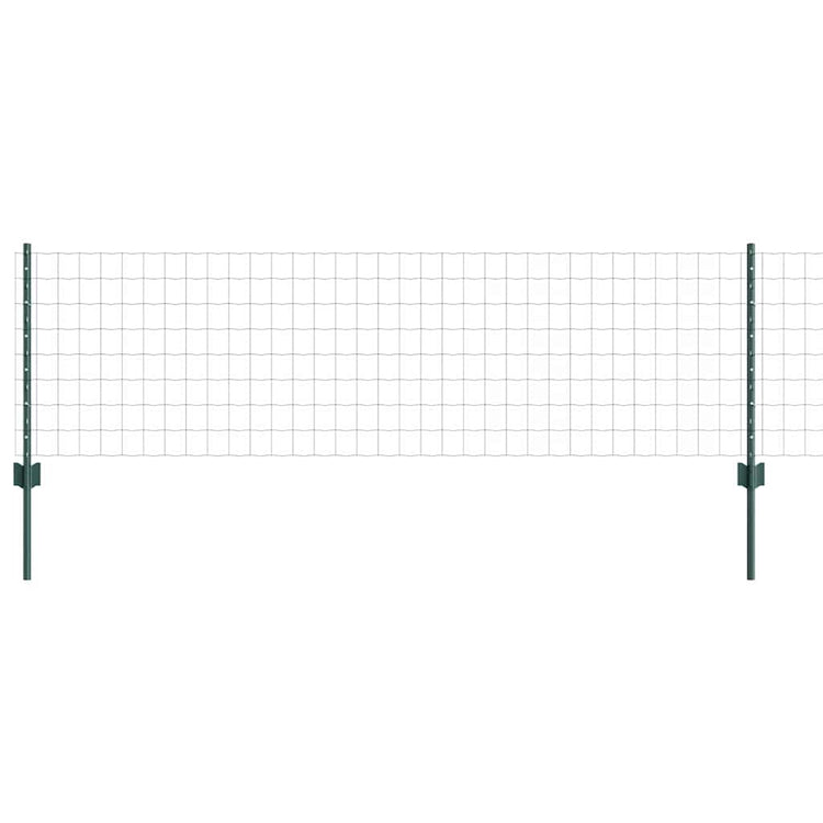 Vidaxl euro-hek met palen 10 x 0,6 m pvc-coated staal groen mesh